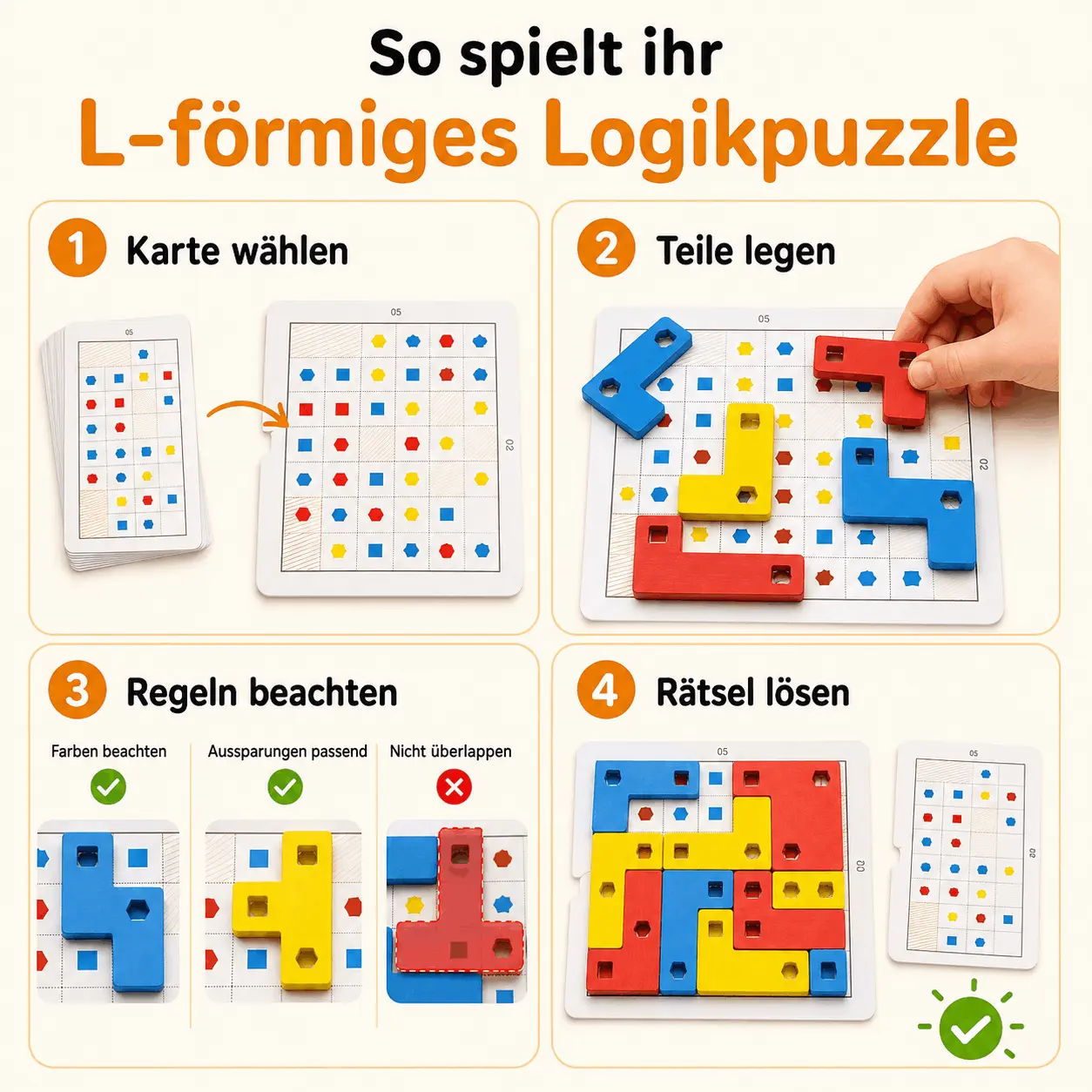L-förmiges Logikpuzzle für Kinder ab 6 Jahren – Bild 4